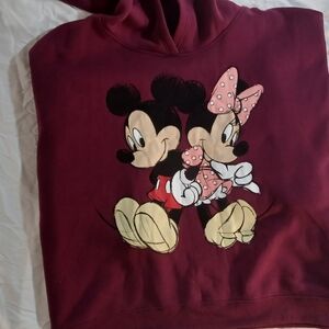 Disney Purple Mickey and Minnie Graphic Hoodie.